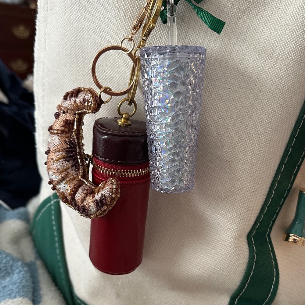 Anthropologie Lipstick Holder Bag Charm. Red